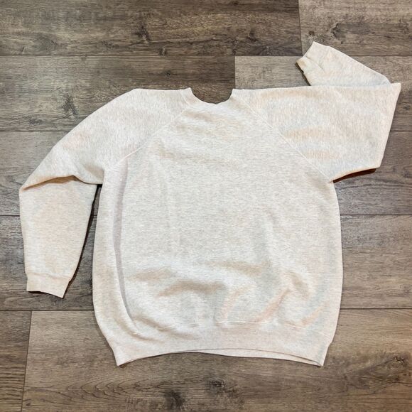 Vintage 80s Hanes Tri-Blend Raglan Gray Sweatshirt Made in USA - Men's Size XXL - Picture 3 of 5